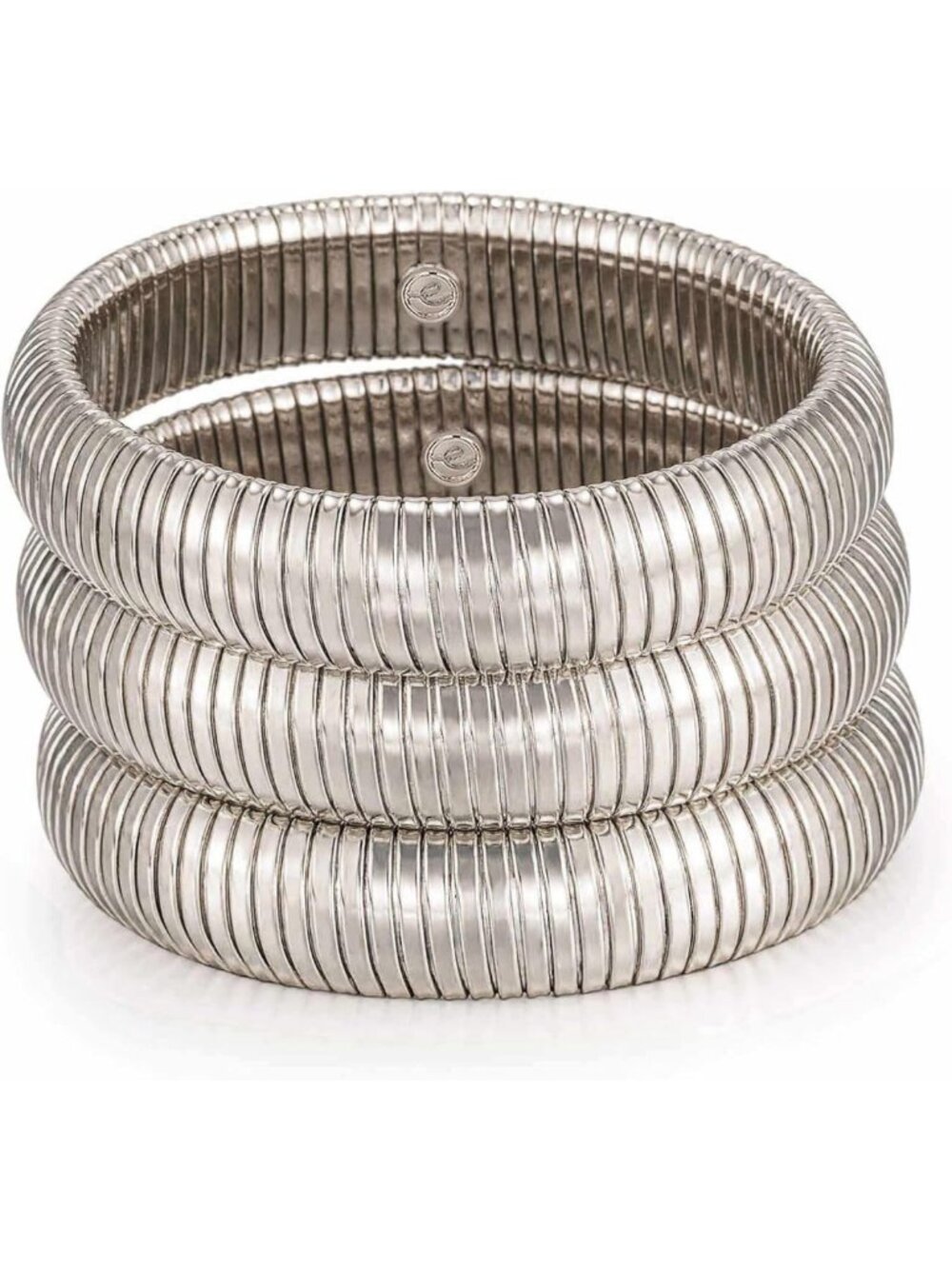 Chunky Women's Bangles Set - 3 Pcs Flexible Snake Chain Stretch Bracelets